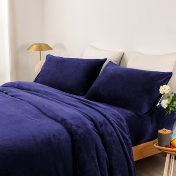 thermal microplush sheet set double midnight - Home & Garden > Bedding - Zanlana Design and Home Decor
