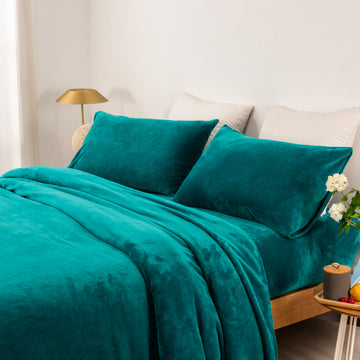 thermal microplush sheet set double teal - Home & Garden > Bedding - Zanlana Design and Home Decor