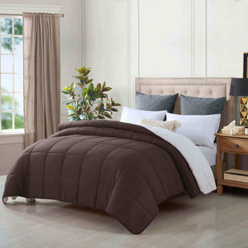 king size reversible plush soft sherpa comforter quilt chestnut - Home & Garden > Bedding - Zanlana Design and Home Decor