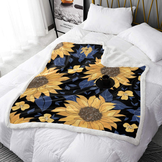 Sunflower Double Layer Short Plush Blanket 50"X60" - Double Layer Short Plush Blanket 50"x60" - Zanlana Design and Home Decor
