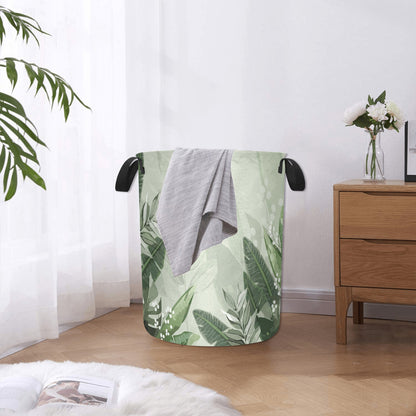 Green Leaves Laundry Basket Laundry Bag - Laundry Bag (Large) - Zanlana Design and Home Decor