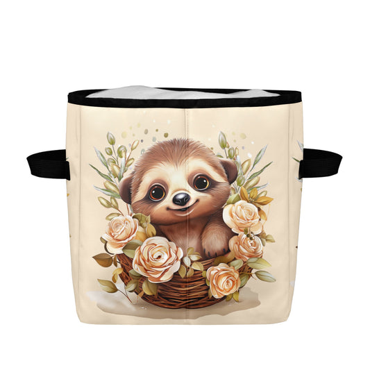 Tranquil Flora Haven: Enchanting Sloth Illustration Amidst Lush Botanical Bloom - Quilt Storage Bag - Quilt Storage Bag - Zanlana Design and Home Decor