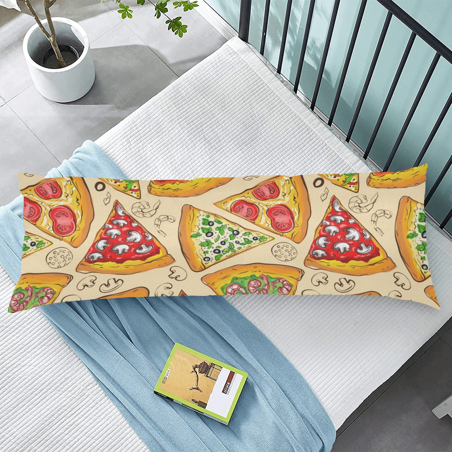 Pizza Lover Novelty Body Pillow Case 20" x 54" - Body Pillow Case - Zanlana Design and Home Decor